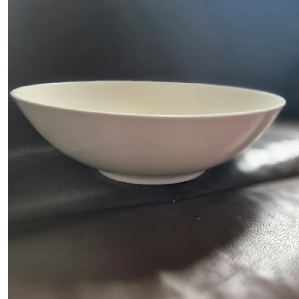 Vintage Prairie Flower Japan Ceramic Serving Bowl Blue Cornflower Wheat White
